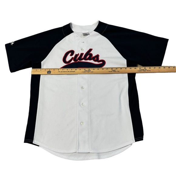 Majestic Chicago Cubs Baseball Button Up Jersey Mens XL White Stitched READ - Picture 9 of 9